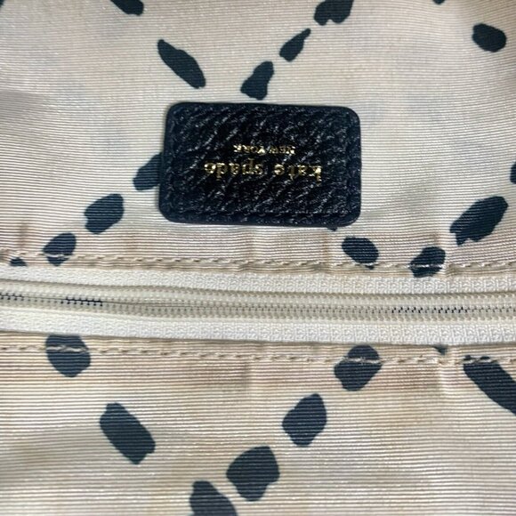 VTG Kate Spade Turn Lock Pebbled Black Satchel Leather Shoulder Bag Purse FLAW - Picture 9 of 12